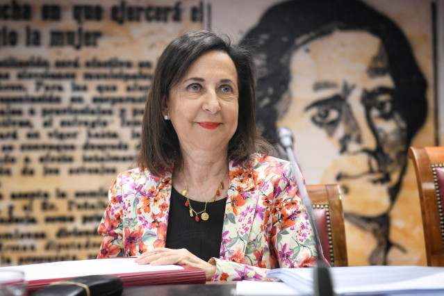 La ministra de Defensa, Margarita Robles, comparece en la Comisión de Defensa, en el Senado, a 27 de junio de 2025, en Madrid (España).