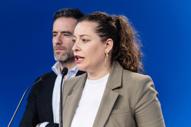 Archivo - La vicesecretaria general de Sanidad y Educación del PP, Ester Muñoz, en rueda de prensa. Imagen de archivo