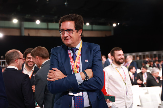 El ministro para la Transformación Digital y de la Función Pública, Óscar López, durante la inauguración de la IV Conferencia Internacional para la Financiación al Desarrollo de la ONU. A 30 de junio de 2025, en Sevilla (Andalucía, España).