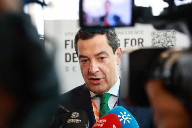 El presidente de la Junta de Andalucía, Juanma Moreno, este miércoles