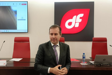 El presidente ejecutivo de Duro Felguera, Eduardo Espinosa, asiste a la reunión ordinaria de la Junta de Accionistas der la compañía.