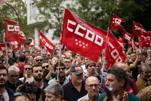 Archivo - Cocentración, CCOO, Madrid.