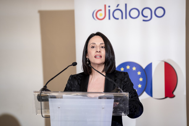 La secretaria de Estado de Industria, Rebeca Torró, durante la gala de entrega del Prix Diálogo 2025, en el Hotel InterContinental, a 23 de junio de 2025, en Madrid (España).