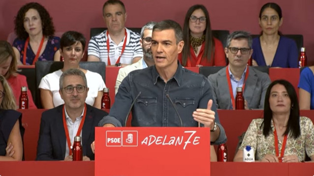 El presidente del Gobierno y secretario general del PSOE, Pedro Sánchez, en su intervención ante el Comité Federal del PSOE, el 5 de julio de 2025