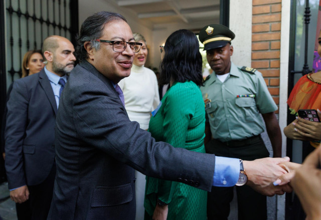 Archivo - El presidente colombiano, Gustavo Petro, a su llegada a la Embajada de Colombia en España, a 2 de mayo de 2023, en Madrid (España).