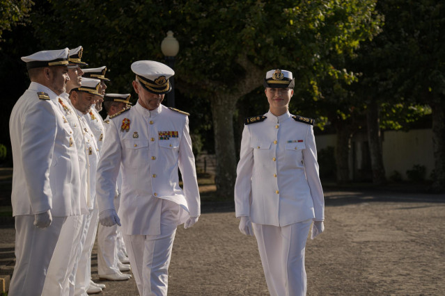 Archivo - La Princesa Leonor (1d) a su llegada a la Escuela Naval de Marín, a 29 de agosto de 2024, en Marín, Pontevedra, Galicia (España).