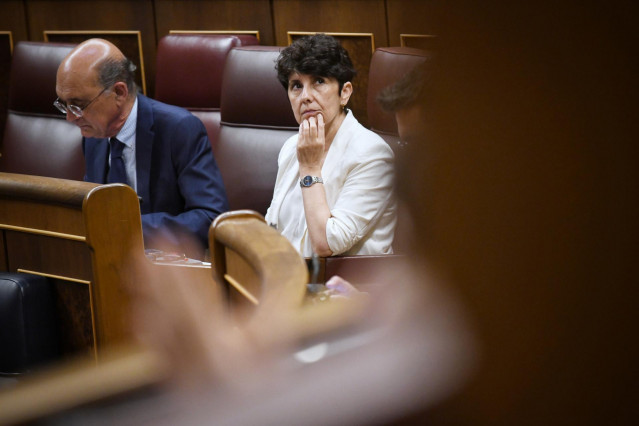 La portavoz del PNV en el Congreso, Maribel Vaquero, durante una sesión plenaria en el Congreso