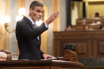 El presidente del Gobierno, Pedro Sánchez, interviene durante un pleno extraordinario, en el Congreso de los Diputados, a 9 de julio de 2025, en Madrid (España).