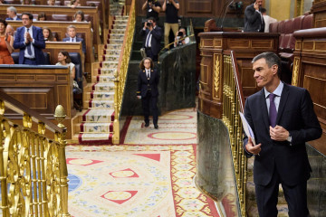 El presidente del Gobierno, Pedro Sánchez, durante un pleno extraordinario, en el Congreso de los Diputados, a 9 de julio de 2025, en Madrid (España).