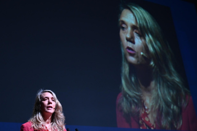 La presidenta de CEPYME, Ángela de Miguel, interviene en el 10º Ciclo Finanza, en el Museo Guggenheim de Bilbao, a 10 de julio de 2025, en Bilbao, Vizcaya, País Vasco (España).
