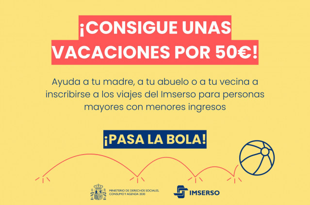 Campaña para animar a los jóvenes a ayudar a los mayores a apuntarse a los viajes del Imserso.