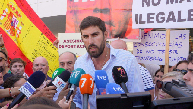 El presidente de VOX en la Región de Murcia, José Ángel Antelo, ha participado este sábado en Torre Pacheco en el acto 'Defiéndete de la inseguridad'