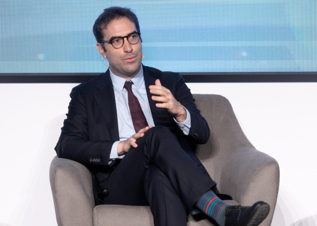 El ministro de Economía, Comercio y Empresa, Carlos Cuerpo interviene druante el ‘Foro ICEX 2025’, en la Nave Madrid, a 10 de julio de 2025, en Madrid (España).