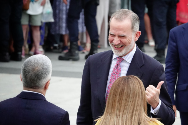 El Rey Felipe VI durante la cena de inauguración de la 28º edición del Foro España-Estados Unidos, a 4 de julio de 2025, en Santander, Cantabria (España).
