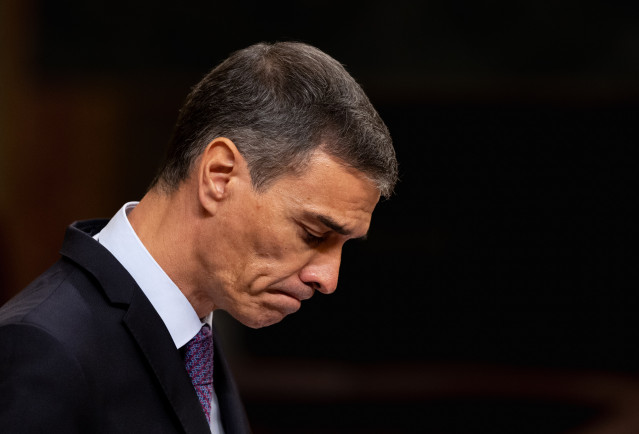 El presidente del Gobierno, Pedro Sánchez, interviene durante un pleno extraordinario, en el Congreso de los Diputados, a 9 de julio de 2025, en Madrid (España).