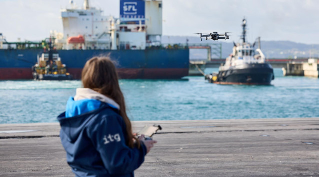 Dron en el puerto de A Coruña