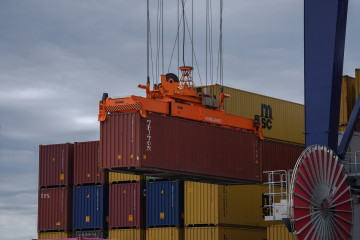 Contenedores en el Puerto de Barcelona, a 10 de julio de 2025
