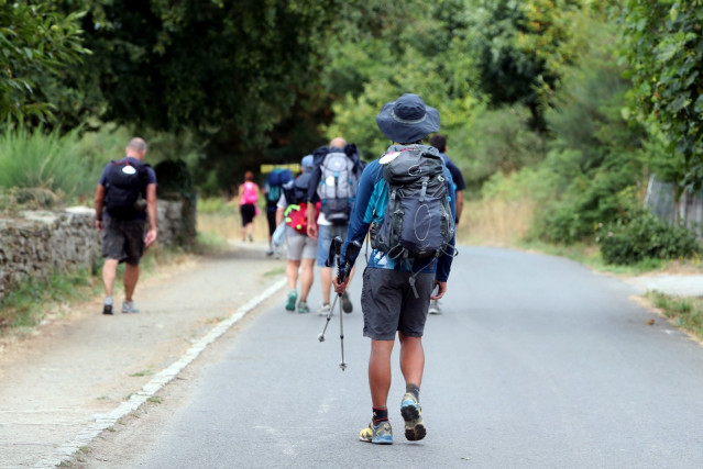 Archivo - Peregrinos realizando el Camino de Santiago.