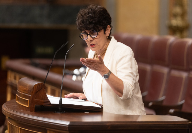 La portavoz del PNV en el Congreso, Maribel Vaquero, interviene durante un pleno extraordinario, en el Congreso de los Diputados, a 9 de julio de 2025, en Madrid (España).