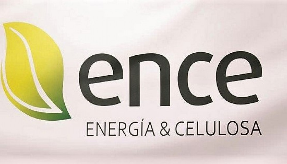 Archivo - Panel con el logo de Ence