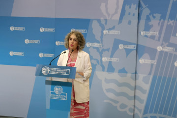 Comoprecencia de la Vicelehendakari primera, Ibone Bengoetxea, en la sede del Gobierno Vasco