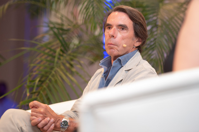 El expresidente del Gobierno, José María Aznar, durante un acto del PP de Ibiza