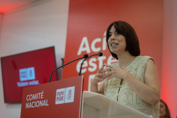 La secretaria general del PSPV-PSOE, Diana Morant, interviene durante el Comité Nacional del PSPV-PSOE, en la sede de UGT-PV,en València.