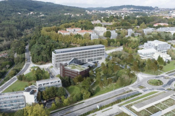 Recreación virtual del futuro edificio del Centro de Ciencias de la Salud, en el que se incluirá la Facultad de Farmacia.