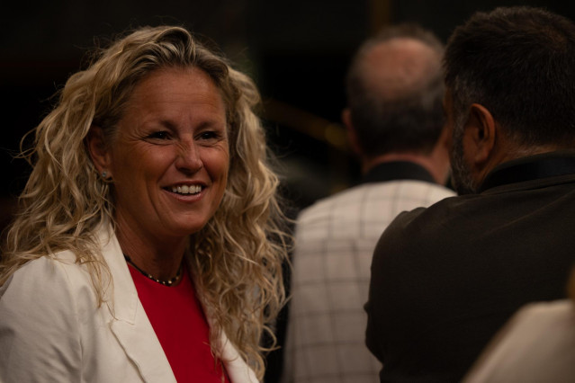 La portavoz del PSOE y diputada del PSOE, Montse Mínguez, durante un pleno extraordinario, en el Congreso de los Diputados, a 9 de julio de 2025, en Madrid (España).