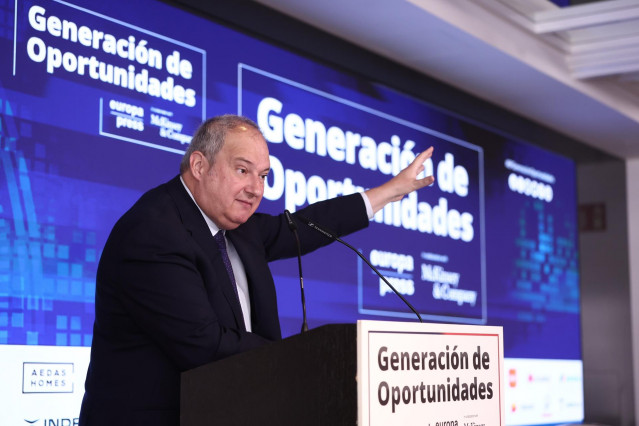 El ministro de Industria y Turismo, Jordi Hereu, participa en un encuentro del foro 'Generación de Oportunidades' de Europa Press, en el Hotel Rosewood Villa Magna, a 23 de julio de 2025, en Madrid (España).