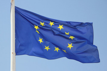 Archivo - Bandera de la Unión Europea (UE).