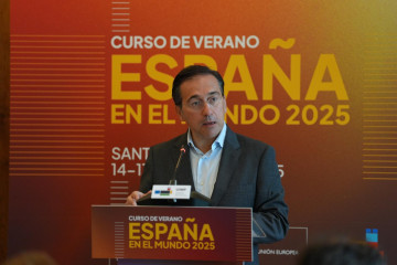 El ministro de Asuntos Exteriores, Unión Europea y Cooperación, José Manuel Albares, inaugura la tercera edición del seminario España en el mundo, en el Palacio de la Magdalena, a 13 de julio de 