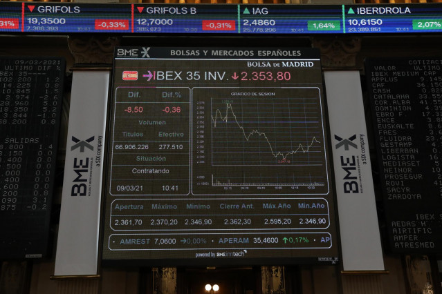 Archivo - Valores del Ibex 35