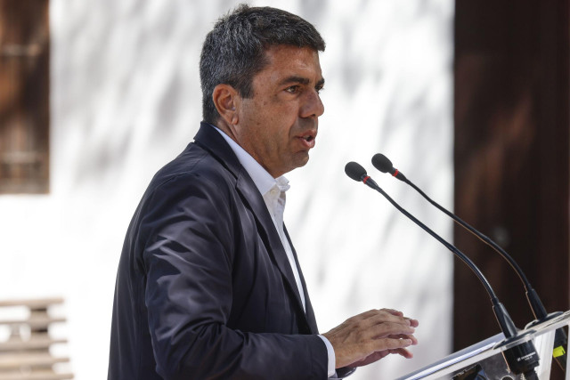 El 'president' de la Generalitat, Carlos Mazón, durante la presentación de la Red de Parques Metropolitanos