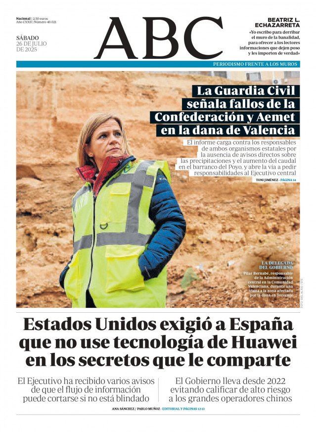 Portada de la primera edición de ABC del sábado 26 de julio.