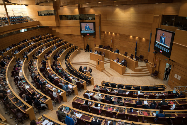 Bancada de senadores durante un pleno en el Senado, a 17 de julio de 2025, en Madrid (España).