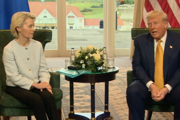 Ursula von der Leyen y Donald Trump en Turnberry (Escocia)