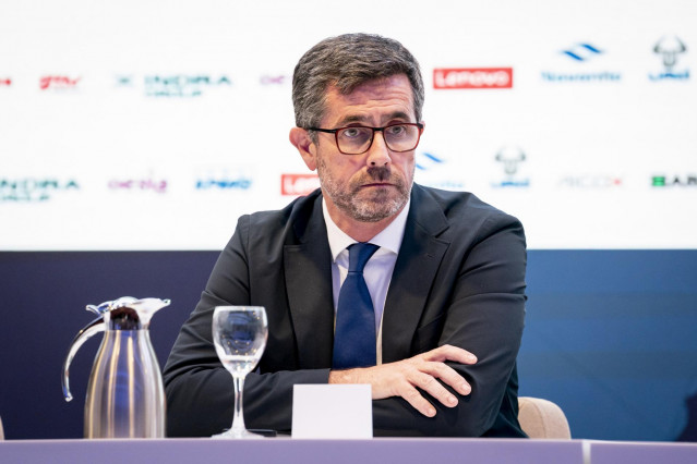 El presidente de Urovesa, Justo Sierra, durante la jornada ‘Seguridad y Defensa ante el nuevo orden mundial’ de Europa Press, en el Auditorio CESEDEN, a 30 de junio de 2025, en Madrid (España).