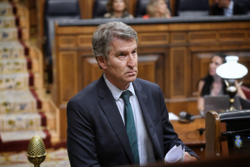 El presidente del PP, Alberto Núñez Feijóo, durante una sesión plenaria extraordinaria, en el Congreso de los Diputados, a 22 de julio de 2025, en Madrid (España).
