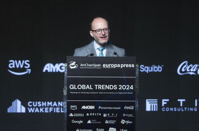 Archivo - El secretario de Estado de Asuntos Exteriores y Globales, Diego Martínez Belio, interviene en el Encuentro Informativo de la Amcham, ‘Global Trends 2024’, en el Auditorio El Beatriz, a 11 de junio de 2024, en Madrid (España).