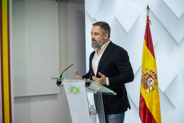 El presidente de VOX, Santiago Abascal, a 14 de julio de 2025, en Madrid (España).