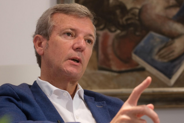 El presidente de la Xunta, Alfonso Rueda, durante la entrevista con Europa Press.