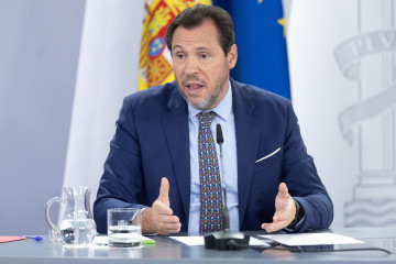 l ministro de Transportes y Movilidad Sostenible, Óscar Puente , durante una rueda de prensa tras el Consejo de Ministros, a 29 de julio de 2025, en Madrid (España).