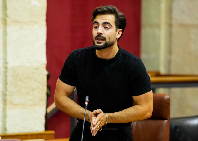 El coportavoz de Podemos Andalucía, el cordobés José Manuel Jurado, durante una intervención en el Parlamento andaluz.