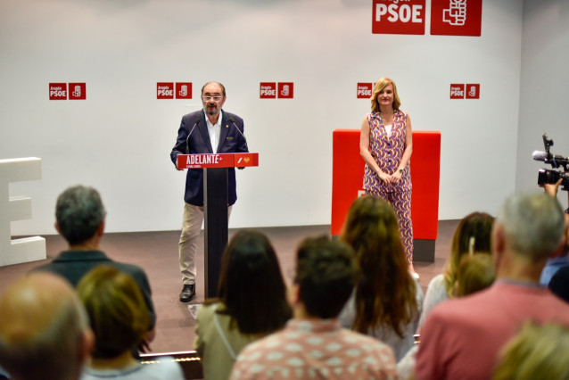 Archivo - Javier Lambán y Pilar Alegría en una imagen de archivo