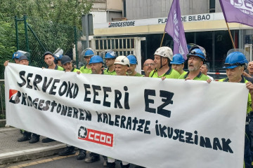 Trabajadores de Serveo en Basauri (Bizkaia).