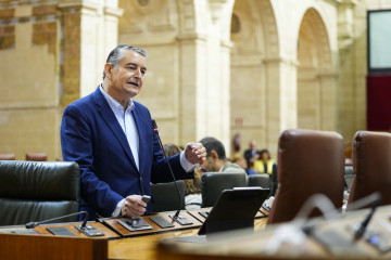 El consejero de la Presidencia, Interior, Diálogo Social y Simplificación Administrativa, Antonio Sanz, en el Parlamento andaluz. (Foto de archivo).