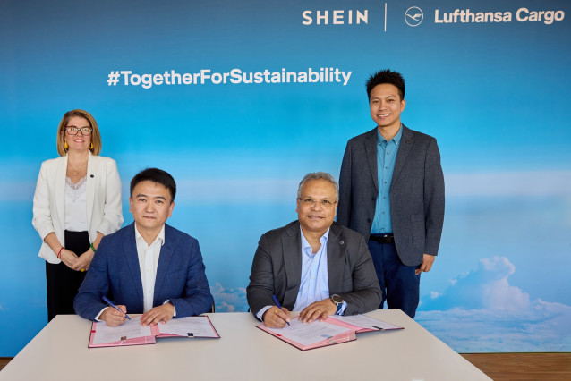 Shein y Lufthansa firman un memorando para ampliar el uso de SAF en las operaciones de entrega de mercancías.