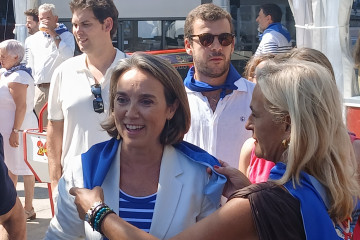 Archivo - La secretaria general del PP, Cuca Gamarra, en las fiestas de Bilbao