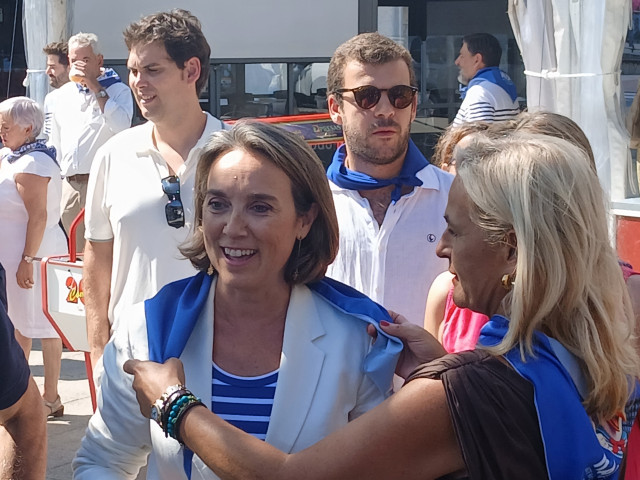 Archivo - La secretaria general del PP, Cuca Gamarra, en las fiestas de Bilbao